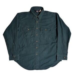 Vtg 70s Woolrich Chamois Flannel Shirt Mens Size L Long Sleeve Button Up